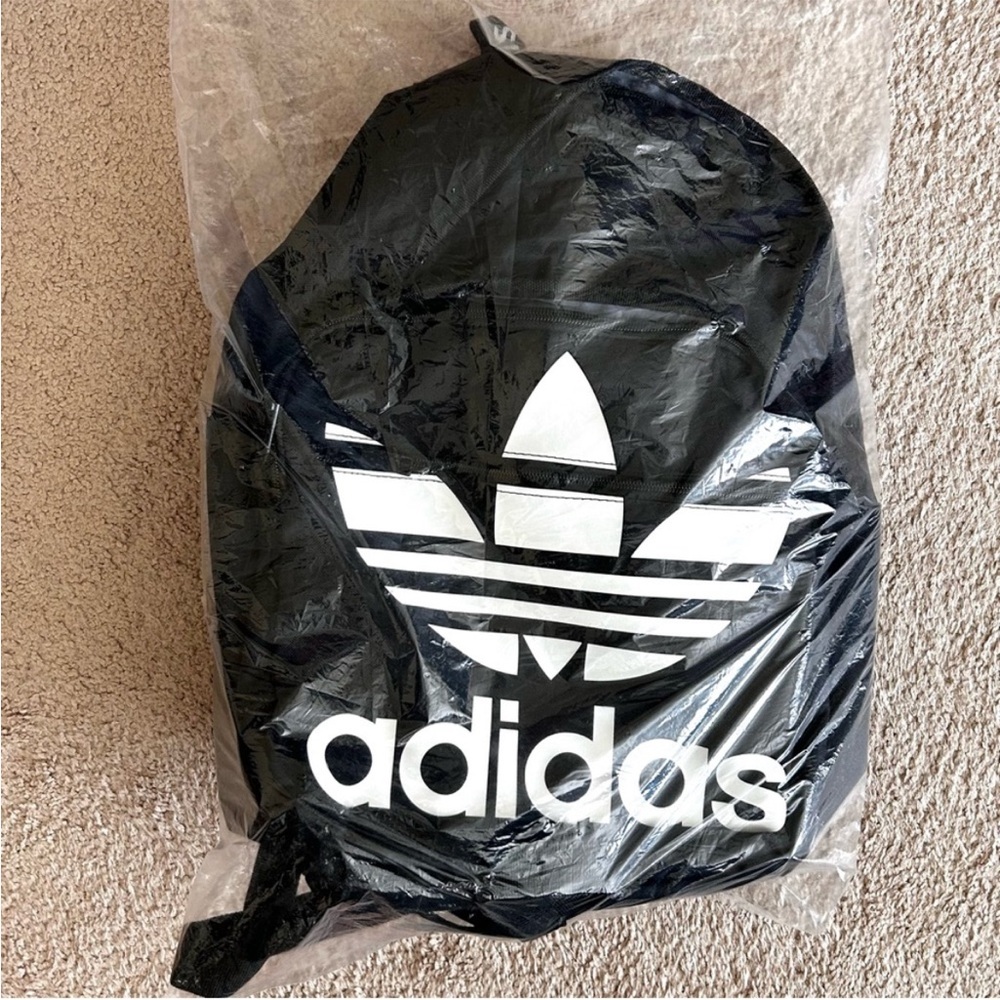 NWT Adidas Black Backpack with White Trefoil Logo